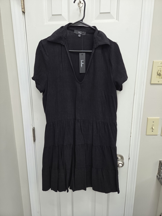 Lulus Dresses & Skirts - Lulu's Black Tiered Mini Dress with Collar